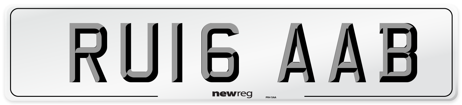 RU16 AAB Number Plate from New Reg